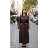 Misswhence Cep Detaylı Kapüşonlu Chanel Keten Pardesü 39504 Kahve - Kahverengi - 36