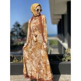 Misswhence Desenli İpek Elbise 35808