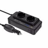 Mistaha 200W Araba Güç Çevirici DC 12V AC 220V Dönüştürücü 2 AC Çıkışlı 4 USB Bağlantı Noktası Açma/Kapatma Anahtarı Koruma Telefon Dizüstü Bilgisayar için Taşınabilir Araç Şarj Adaptörü Elektrik