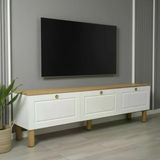 Misterium Zenith Membran Mdf Kapaklı Modern Tv Ünitesi - Beyaz