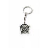 Mistik Pentagram Ve Sembol Detaylı Gümüş Renk Unisex Gotik Metal Anahtarlık