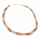 Mistik Silver Kalın Gurmet Zincir Yarısı Taşlı Yarısı Taşsız Gümüş Choker Kolye