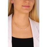 Mistik Silver Sallantılı Beyaz Taşlı 5 Kelebek Gümüş Kolye