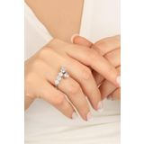 Mistik Silver Swarovski Taşlı 6 Sıra Gümüş Yüzük