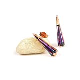 Mistik Topaz Taşlı Gümüş Üzerine Rose Altın Kaplamalı Modern Gümüş Küpe