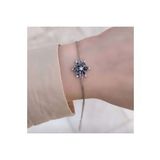 MİSTİK TOPAZ TAŞLI LOTUS GÜMÜŞ BİLEKLİK - ROSE BAKIR