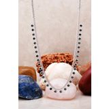 Mistik Topaz Taşlı Rodyumlu Gümüş Choker Kolye 7229