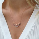 Mistik Topaz Taşlı Rose Gold Kaplama Shakira Gümüş Kolye