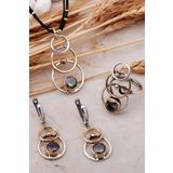 Mistik Topaz Taşlı Tasarım Elişi Gümüş Set 2442