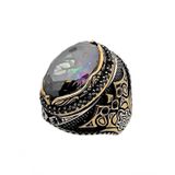 Mistik Topaz Ve Zirkon Taşlı Gümüş Yüzük 240053313g27y