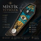 Mistik Tütsülük Tablası Çubuk Konik Tütsü Tutucu Sembolizm Dekoru Polyester Dekoratif Obje Hediye