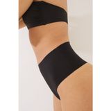 Mistirik Arpina Model Yüksek Bel Esnek Lazer Kesim Büyük Beden String Külot Siyah Renk