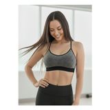 MİSTİRİK Astura Model İçi Pedli Esnek Yapılı Kadın Spor Büstiyer Gri Renk