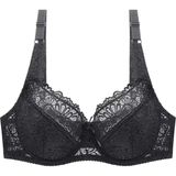 Mistirik Espera Dantelli Balenli Süngersiz Toparlayıcı Siyah Pedsiz Sütyen