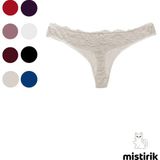 Mistirik Masara Model Dantelli Yumuşak Kumaşlı String Tanga Ekru Renk