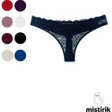 Mistirik Masara Model Dantelli Yumuşak Kumaşlı String Tanga Lacivert Renk