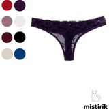 Mistirik Masara Model Dantelli Yumuşak Kumaşlı String Tanga Mor Renk