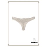 Mistirik, Masara Model Yarı Dantelli Kullanım Rahatlığı Olan Tanga Model Külot Ekru Renk, M