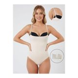 Mistirik Mazzola Model Dikişsiz Toparlayıcı Inceltme Etkili Çıtçıtlı Spor Body Renk, L, MİS-SPRBODYMA, TEN, Kadın