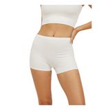 Mistirik, Moncorno Model Kadın Boxer Fit Gösteren Model Toparlayan Korse Etkili Boxer Beyaz Renk, L