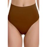 Mistirik Montela Model Yüksek Bel String Külot Göbek Toparlayan Model - Kahverengi - 2XL