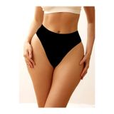 Mistirik, Navelli Model Seamless Beli Lastikli Rahat Tanga Külot Siyah Renk, XS
