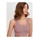 MİSTİRİK Panax Model Fit Görünüm Ekstra Toparlayıcı Kalın Askılı Pedli Spor Büstiyer Gül Kurusu Renk