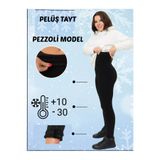 MİSTİRİK Pezzoli Model Kışlık Termal Pelüş Astarlı Tek Dikişli Esnek Toparlayıcı Tek Dikişli Tayt Siyah Renk