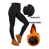MİSTİRİK Pezzoli Model Sıcak Tutan İçi Pelüşlü Tayt Biker Model Sarmalayan Tayt Siyah Renk