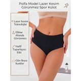 Mistirik Polfa Lazer Kesim Silikonlu Bato Külot Korse Lazer Külot Slip Korse - 3XL - Açık Siyah