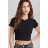 MİSTİRİK Pomonte Model %95 Pamuklu Basic Bluz Yumuşak Ve Esnek Yapılı Comfort Siyah Renk