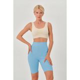 Mistirik Porfy Model Alt Bacak Etkili İplik Detaylı Extra Sıkı Spor Tayt Buz, XL, Mistirik-YN-ÇLŞ01, Mavi, Kadın