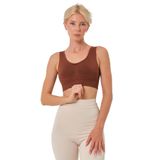 Mistirik Rosella Model Kalın Askılı Extra Sıkılaştırıcı Pedsiz Spor Sütyeni, XL, MİSTİRİK-AT-1, KAHVE, Kadın