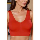 MİSTİRİK Rosella Model Kalın Askılı Pedsiz Sarkma Engelleyen Büstiyer Spor Korse Kırmızı Renk