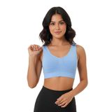 Mistirik, Rosella Model Kalın Askılı Pedsiz Sarkma Engelleyen Spor Korse Büstiyer Buz Mavi Renk, 2XL