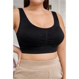 Mistirik Rosella Toparlayıcı Destekli Seamless Korse Pedsiz Sütyen Kancasız ve Kopçasız Esnek Kumaş - Açık Siyah - 2XL