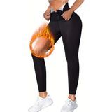 Mistirik Sauna-Tayt Model Iki Beden Incelten Vücut Şekillendiren Zayıflatan Yağ Yakmaya Yardımcı Beli Agraflı Korseli Tayt - 4XL - Siyah