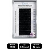 Misyul 0.05C Natural Kıvrım 12 mm Soft Eyelash Doğal Ipek Kirpik 16'lı - Siyah