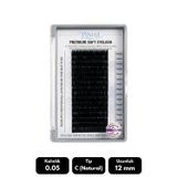 Misyul 0.05C Natural Kıvrım 12 Mm Soft Eyelash Doğal İpek Kirpik 16'Lı