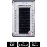 Misyul 0.05C Natural Kıvrım 15 mm Soft Eyelash Doğal Ipek Kirpik 16'lı - Siyah