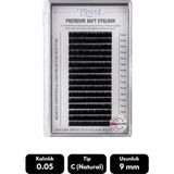 Misyul 0.05C Natural Kıvrım 9 mm Soft Eyelash Doğal Ipek Kirpik 16'lı - Siyah