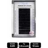 Misyul 0.05D Dramatik Kıvrım 13 mm Soft Eyelash Doğal Ipek Kirpik 16'lı - Siyah