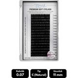 Misyul 0.07C Natural Kıvrım 11 mm Soft Eyelash Doğal Ipek Kirpik 16'lı - Siyah