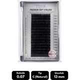 Misyul 0.07C Natural Kıvrım 13 mm Soft Eyelash Doğal Ipek Kirpik 16'lı - Siyah