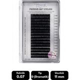 Misyul 0.07D Dramatik Kıvrım 11 mm Soft Eyelash Doğal Ipek Kirpik 16'lı - Siyah