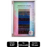 Misyul 0.07D Dramatik Kıvrım Renkli Mix Soft Eyelash Doğal Ipek Kirpik 8-15 mm 16'lı - Siyah