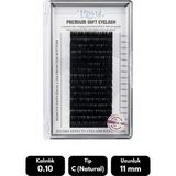 Misyul 0.10C Natural Kıvrım 11 mm Soft Eyelash Doğal Ipek Kirpik 16'lı - Siyah