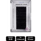 Misyul 0.10C Natural Kıvrım 12 mm Soft Eyelash Doğal Ipek Kirpik 16'lı - Siyah
