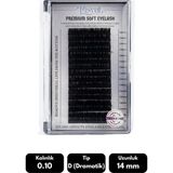 Misyul 0.10D Dramatik Kıvrım 14 mm Soft Eyelash Doğal Ipek Kirpik 16'lı - Siyah