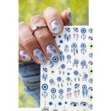 Misyul 5D Tırnak Sticker Yapışkanı Nazar Boncuklu & Gözlü Mıs-3827